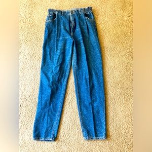 Vintage Lee Stretch Waist Jeans Size 18M - Tapered Leg, Pleated Front"